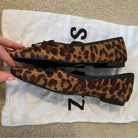 BRAND NEW Schutz Leopard Print Ballet Flats - Brown/Black - Picture 4 of 9